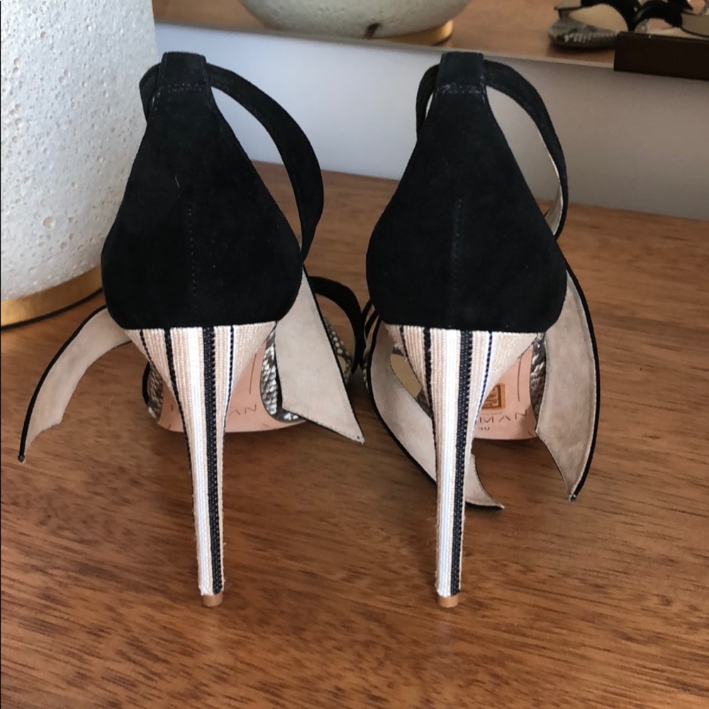Alexandre Birman Clarita Python/Black Suede Heels - image 5